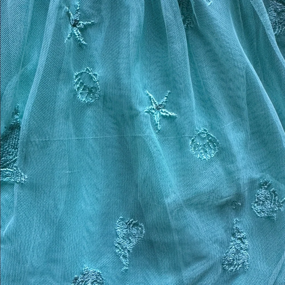 Sz 8 (130cm) Hanna Andersson Disney Collection Ariel embroidered tulle skirt